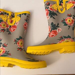 New Matilda Jane Floral Yellow Women's Rain Boots